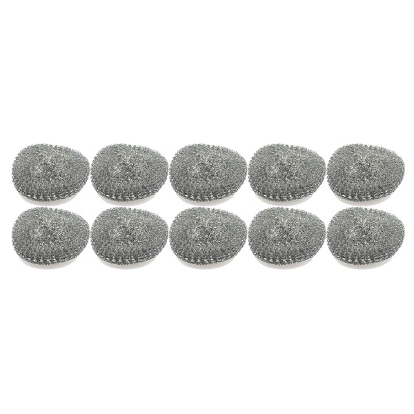 cepillo para polvo de lana de acero inoxidable – Paquete de 10 – Esponja de alambre de metal para estropajos
