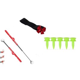 Retractable Golf Swing Trainer, Golf Grip Trainer, Golf Training Aid for Warm-Up, Golf Swing Training Aid, Grip Trainer Golf Club, Strength & Tempo Training for Chipping Hitting(Red)