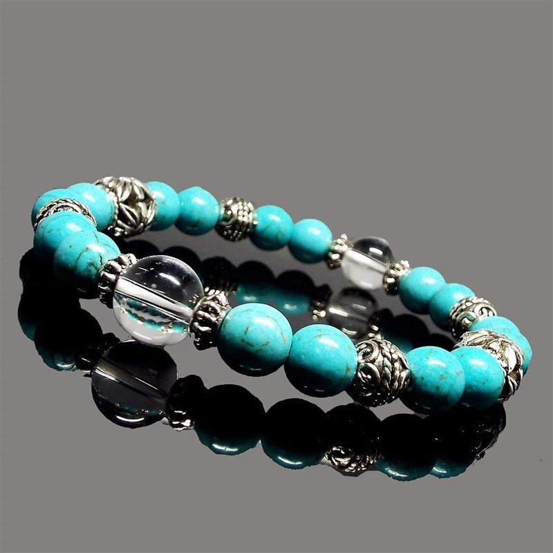 Summer Braces!- Natural Stone Turquoise Crystal Design Bracelet "STONE KITCHEN