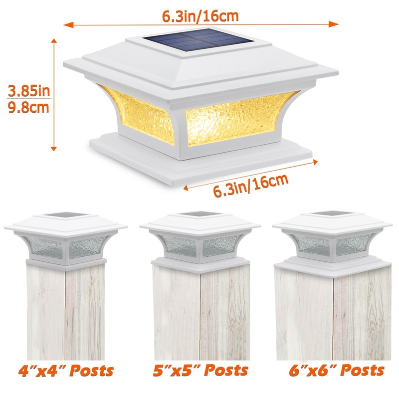 SIEDiNLAR Solar Post Lights Outdoor Glass LED Fence Cap Light