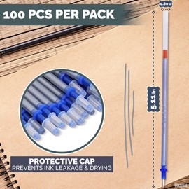100-Piece Silver Fabric Pen Refills – 5.11" Fabric Markers for Sewing Erasable Ink | Safe for Most Fabrics | 0.03 Inches Fine Tip for Quilting, Tailoring, and Crafting