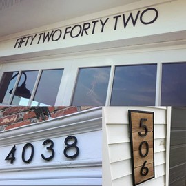 5 Inch Modern Plastic House Numbers and Letters with hardware included. Black and White Arrows, North South East West, Unit A B, No.- Dash, 1/2 (W, BLACK)