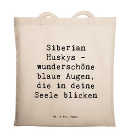 Mr. & Mrs. Panda Tragetasche Spruch Siberian Husky Augenzauber - Geschenk, einzigartig, Hunderasse, Treue Hunde, Beutel, Blaue Augen, Umhängetasche,