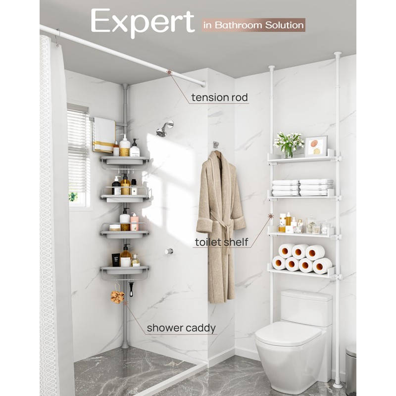 ALLZONE Rustproof Shower Caddy Corner for Bathroom,Bathtub Storage Organizer for