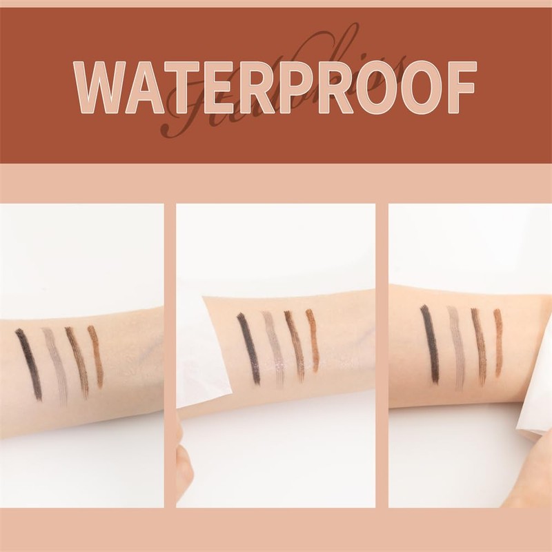 Eyebrow Pen, 2-in-1 Waterproof Eyebrow Pencil with 4 Tip Microblading
