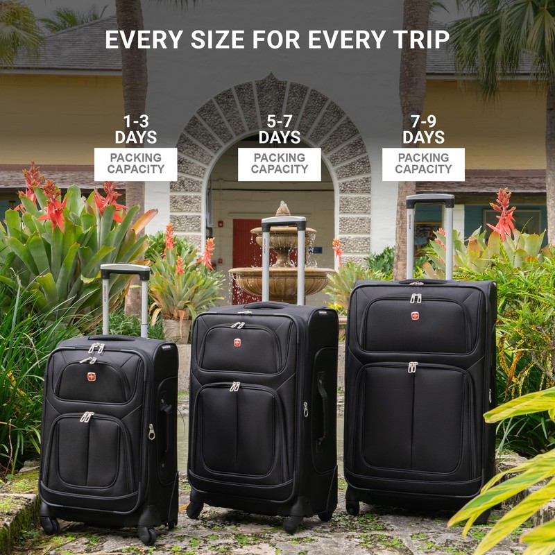 SwissGear Sion Softside Expandable Luggage – Carry-On Suitcase with 360