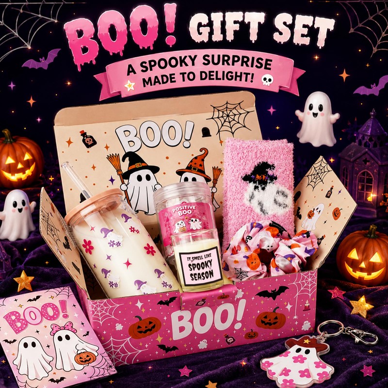 ONEHAUS Boo Basket Stuffers for Women 12 Pcs Halloween Spooky