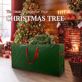 TREE STORAGE BAG 2-pack Christmas Tree Storage Bag Fits Up to 7.5 Ft Tall Disassembled Tree 45 X 15 X 20 INCH Holiday Tree Storages Waterproof Material Protects Dust Container Handles Sleek Zipper