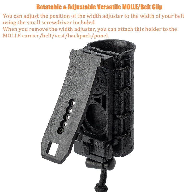 TACNEX Flashlight Holder for Duty Belt Tactical MOLLE Torch Holster