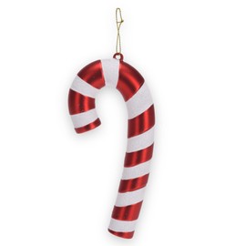 Candy Cane Christmas Tree Decorations for Hanging - Christmas Bauble in Candy Shape, Made of Lightweight Plastic (14 x 7 x 2 cm, Red Candy Cane, 4)