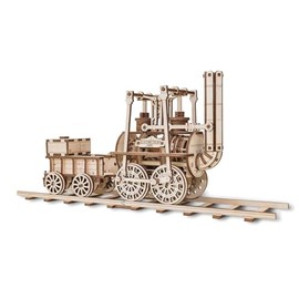 EWA Eco-Wood-Art Locomotion EWA EcoWoodArt 3D Wooden Puzzle for Teenagers and Adults Mechanical 1 Model DIY Kit for Locomotive, Railway, Self-Assembly, No Glue Required
