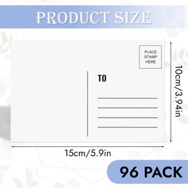 COIDEA 96PCS Blank Postcards for Mailing, 4 x 6 inches Post Cards for Mailing, 300 GSM White Cardstock Paper Mailable Printable Postcards Bulk for Birthday, Thank You, Business Postcards