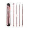 International Pink Gold 4-Piece Set Acne Extractor Stainless Steel Blackhead Tool 4-Piece Set Pink Gold Needle Set-B- 20ea