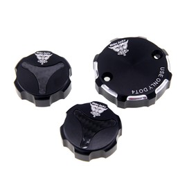 Riderjacky For Ducati Hypermotard 1100 2007-2012,Multistrada 1200/S 2010-2014,848/EVO 2008-2013,899 Panigale 2014-2016 CNC Aluminum Motorcycle Front Brake Clutch & Rear Brake Fluid Reservoir Cover Cap