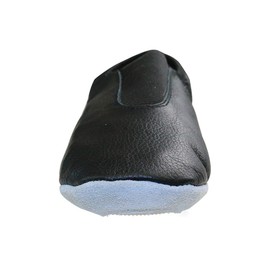 Danzcue Child Leather Gymnastic Shoes, Black, 3 US Big Kid