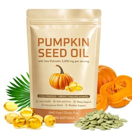 Pumpkin Seed Oil with Saw Palmetto,Daily Wellness Support, 180 Softgels