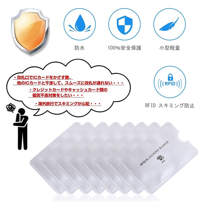 Ren He 10pcs Credit Card Case RFID Anti-Skimming Magnetic Waterproof