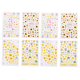 Vaguelly 8 Sheets Sunflower Nail Decals Water Transfer Stickers for DIY Nail Art Charming Floral Designs for Women and Quick Application