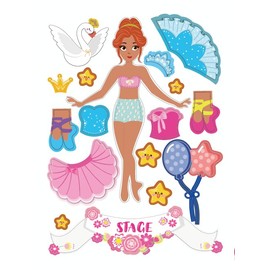 Magnetic dress up dolls for girls,Magnet Dolls Dress Up Kits with 82 Magnetic Pieces,Ballerina Mermaid Magnetic dress up dolls travel games Road Trip Airplane Activity Toys for Girls Ages 3 4 5 6 7