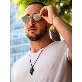 Bestyle Black Sneaker Shoe Necklace for Men, Chunky Vintage Black Shoe Pendant Black Chain Cool Cute Sport Jewelry for Son Brother Husband