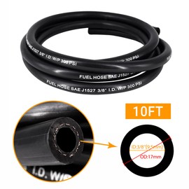 3/8'' Marine Fuel Hose Feed Line Rubber Type A1-15 / SAE J1527 USCG Standards Fits Ships and Marine Equipment (10 Ft)