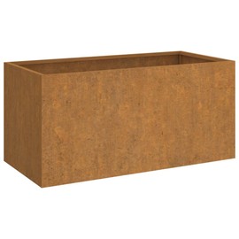 vidaXL Durable Corten Steel Planter - Weather- Rectangle Raised Bed for Outdoor Planting - 24.4"x11.8"x11.4" - Easy to Assemble Garden Décor