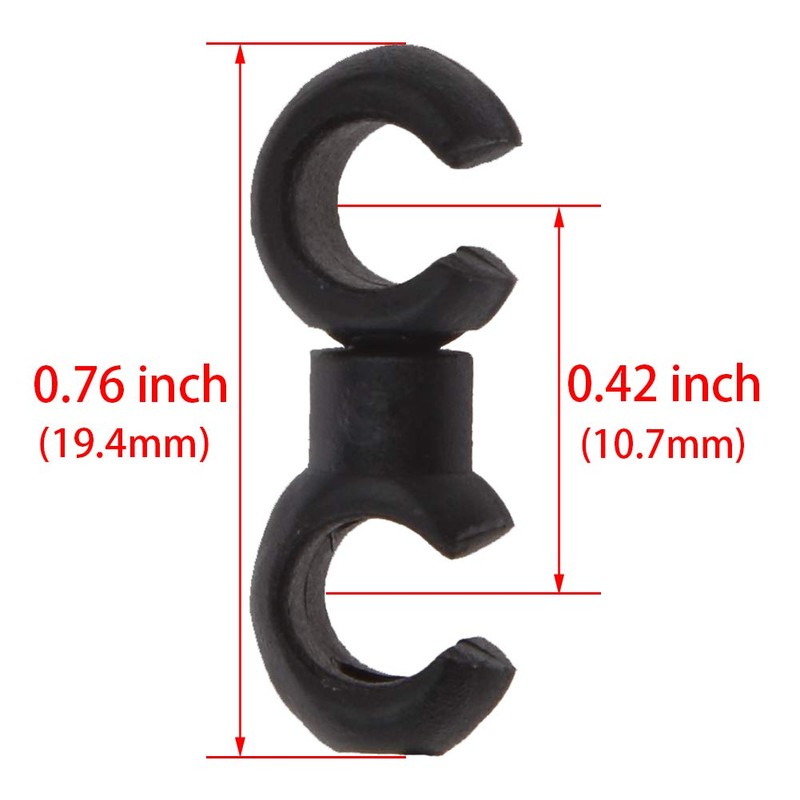 Saipe 10 Pcs Bike Cable Clasps Bicycle Rotatable S-Hook Clips