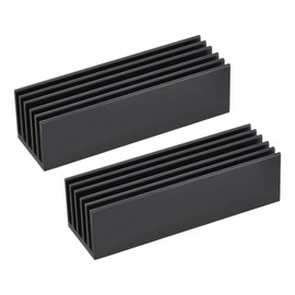 sourcing map 2 Pack M.2 SSD Heat Sink Radiator Alloy Aluminium Heat Sink Cooling Sink for PC 70 x 22 x 20 mm Black