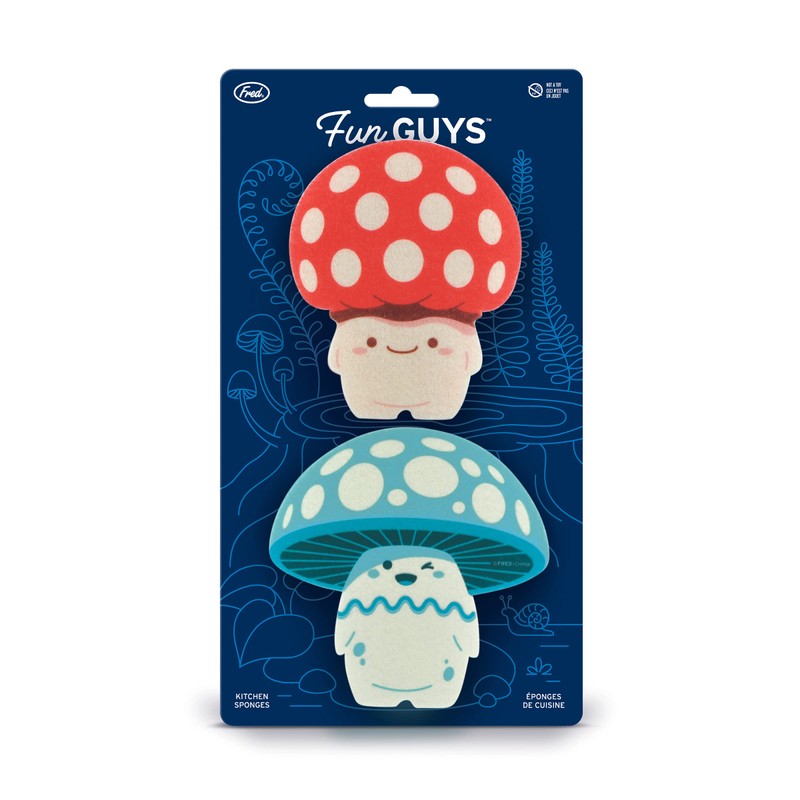 Genuine Fred Fun Guys, Mushroom Kitchen Sponges, Set of 2,