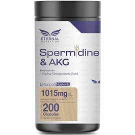 ETERNAL NUTRITION Essentials: Espermidina 99% + AKG Puro (200 Cápsulas)