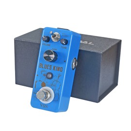 VSN Bluesy Guitar Pedal Blues Style Distortion Effect Pedal Fat&Normal 2 Modes Wide Range Frequency Response for Mini Size True Bypass, LEF-321