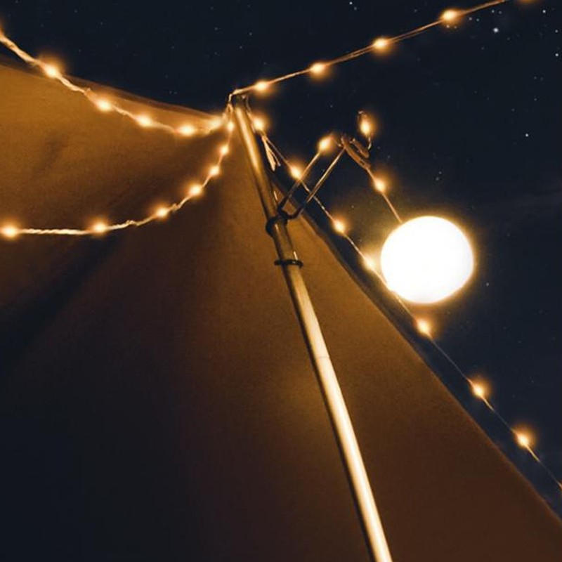 Camping Light String IPX4 Waterproof Multi Modes USB Rechargeable Flexible