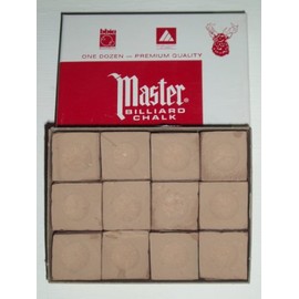 LGS Master Billiard/Pool Cue Chalk - Gold/Tan - 1 Pack/12 Pieces