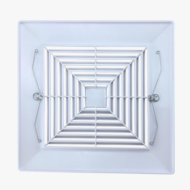 ABS Plastic Bathroom Exhaust Fan Cover with Springs, Ceiling/Wall Mounted