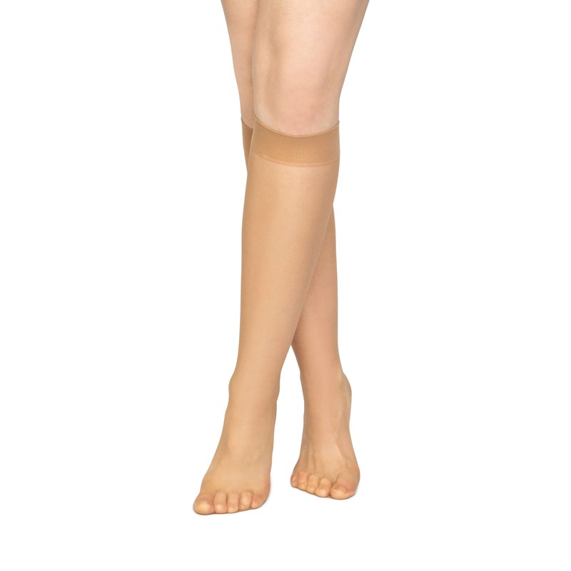 LORES 2 Pairs Women's Knee High Socks Second Skin Thin
