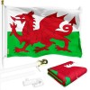 UD_G128 Combo Pack: 6 Ft Tangle Free Spinning Flagpole (White)