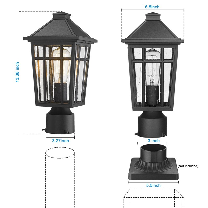 Darkaway Outdoor Post Lights Lamp Post Light Fixture, Waterproof Aluminum