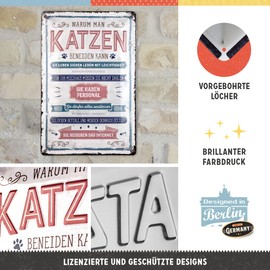 Nostalgic-Art Tin Sign Cat Envy - Paw Sign Gift Idea Metal Vintage Design for Decoration 20 x 30 cm 22368