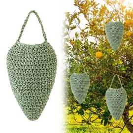 3 Pack Crochet Fake Wasp Nest, Faux Hanging Wasp Hornets Hive Nests Artificial Waterproof Wasp Nest Decoration for Patio Eaves Yard Home (Green)