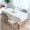 Hodeacc Plaid Tablecloth, Cotton Linen Tablecloth, White/Black Plaid Non-fading, Dustproof,