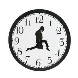Sveudvdis Ministry of Silly Silent Walks Clock, 12 inch Non-Ticking Silly Walk Wall Clock, A Interesting Wall Clock for Bedroom Kitchen Living Room, Novelty Home Decor Gift (Black)