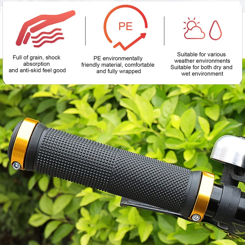 Alomejor 1 Pair Bicycle Handlebar Grips Lightweight Rubber Handlebar Cover