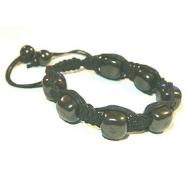 Shungite Cube Bracelet, Macrame bracelet, Natural beads bracelet EMF protection from Karelia