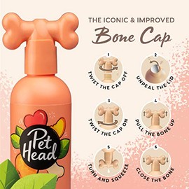 PET HEAD Quick Fix Champú y Acondicionador para Perros 475ml16.0fl oz  Aroma de Melocotón. Nutre y suaviza el pelaje. Hipoalergénico con Ingredientes 