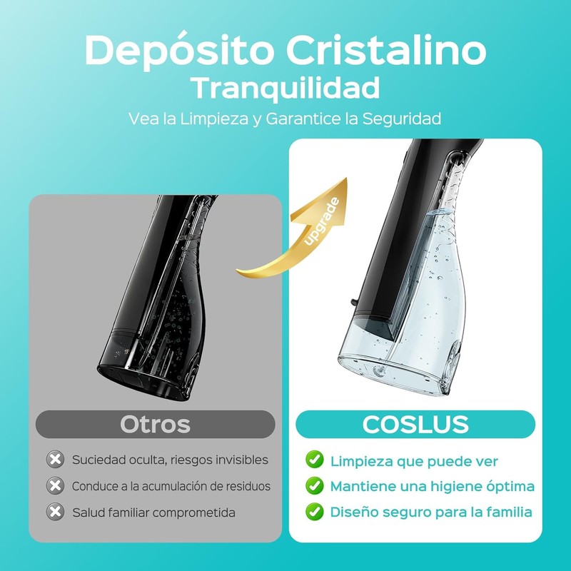 COSLUS C20 Irrigador Bucal Profesional, Pulsos de Alta Frecuencia Portátil