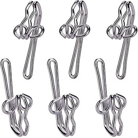 H&S Curtain Hooks Metal 100pcs Curtain Header Tape Drapery Hooks