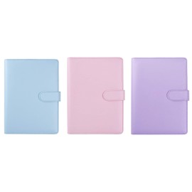 (Seek) SEEKU Synthetic Leather System Notebook A5 A6 Pen Card Holder Student Business Colorful Leather Refill (Light Purple A5)