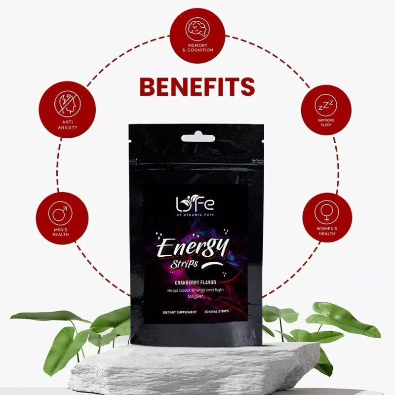 LYFE By DynamicPure Pre Workout Energy Strips (Cranberry) | Energy
