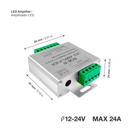 DEMASLED RGBW LED Amplifier 24A Data Signal Repeater, 4CH Channel Circuit Aluminum Shell, PWM Signal Booster Extender for RGBWW LED Strip Lights 12V 24V Controller