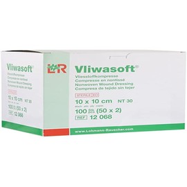 Vliwasoft, Non-Woven Dressings 10 x 10 Sterile 6-Ply 50 x 2 300 g, Colourless, Pack of 100